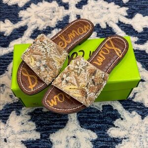 Sam Edelman Embellished Brown Slides